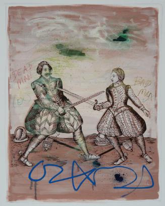 Untitled (Duelists with Green Clouds)